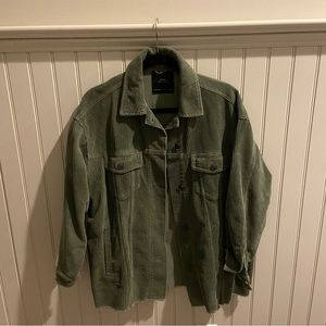 ZARA corduroy forest green oversized jacket